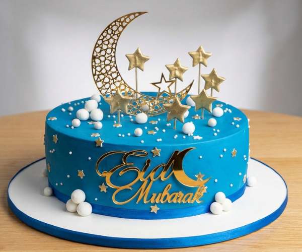 Blue Eid Celebration Cake