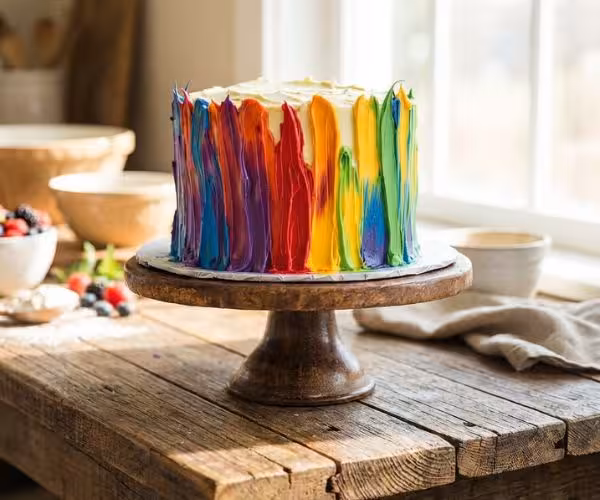 Rainbow Holi Cake
