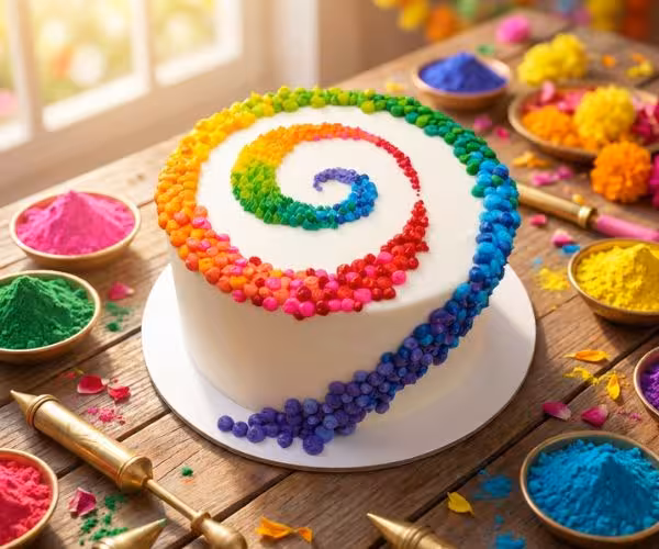 Rainbow Spiral Cake