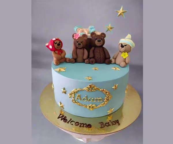 Teddy Bear Blue Theme Cake