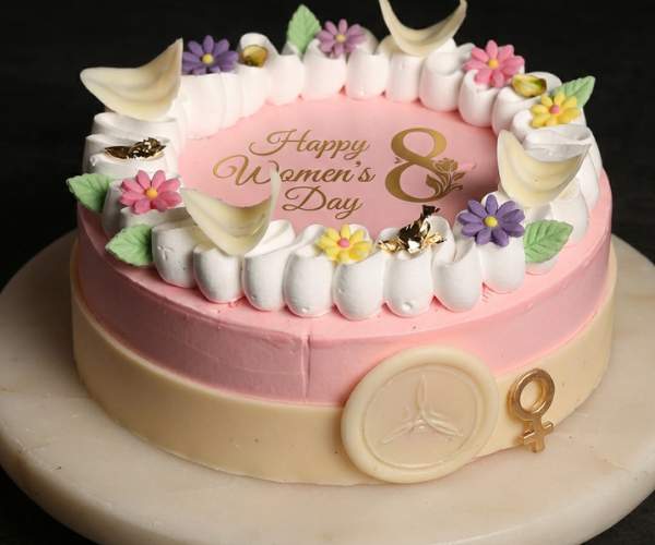 Womens Day Vanilla Strawberry Cake